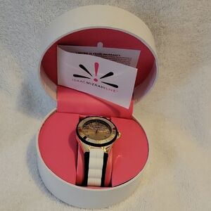 Isaac Mizrahi Gold and White Women's Watch